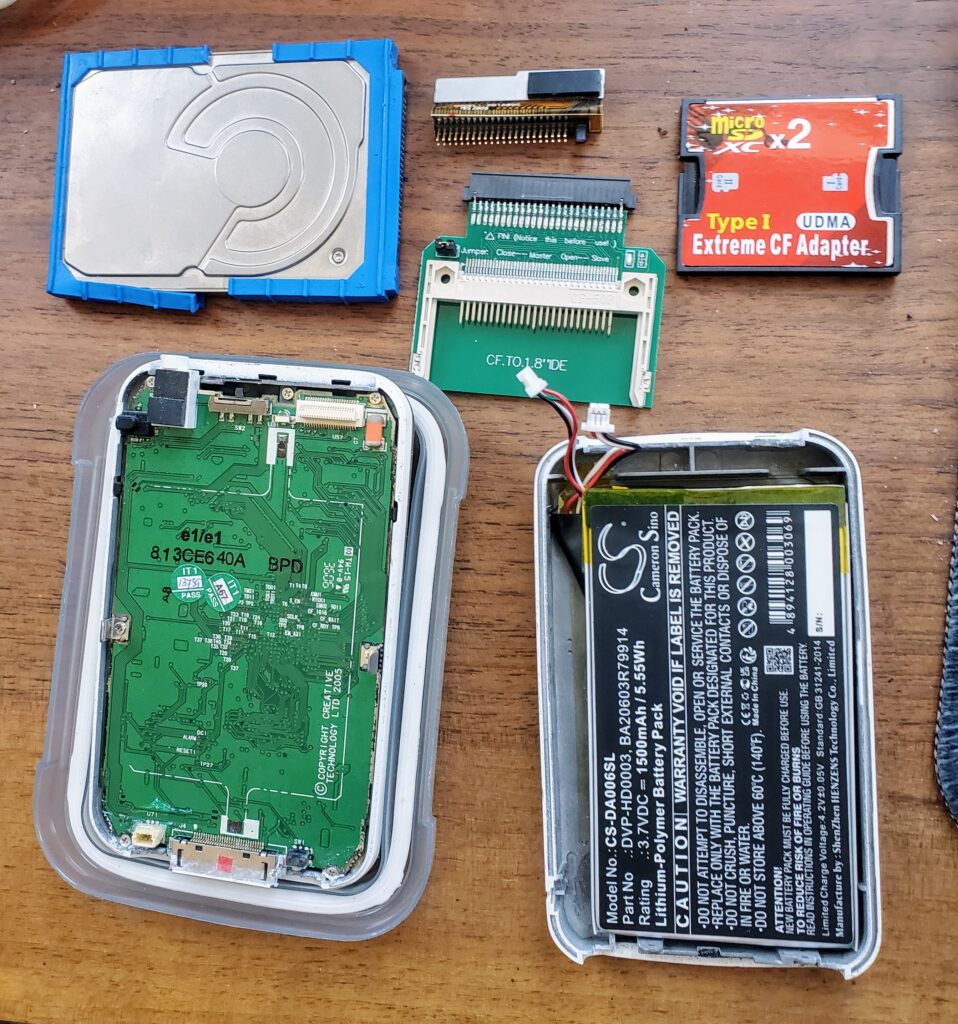 Opened with parts